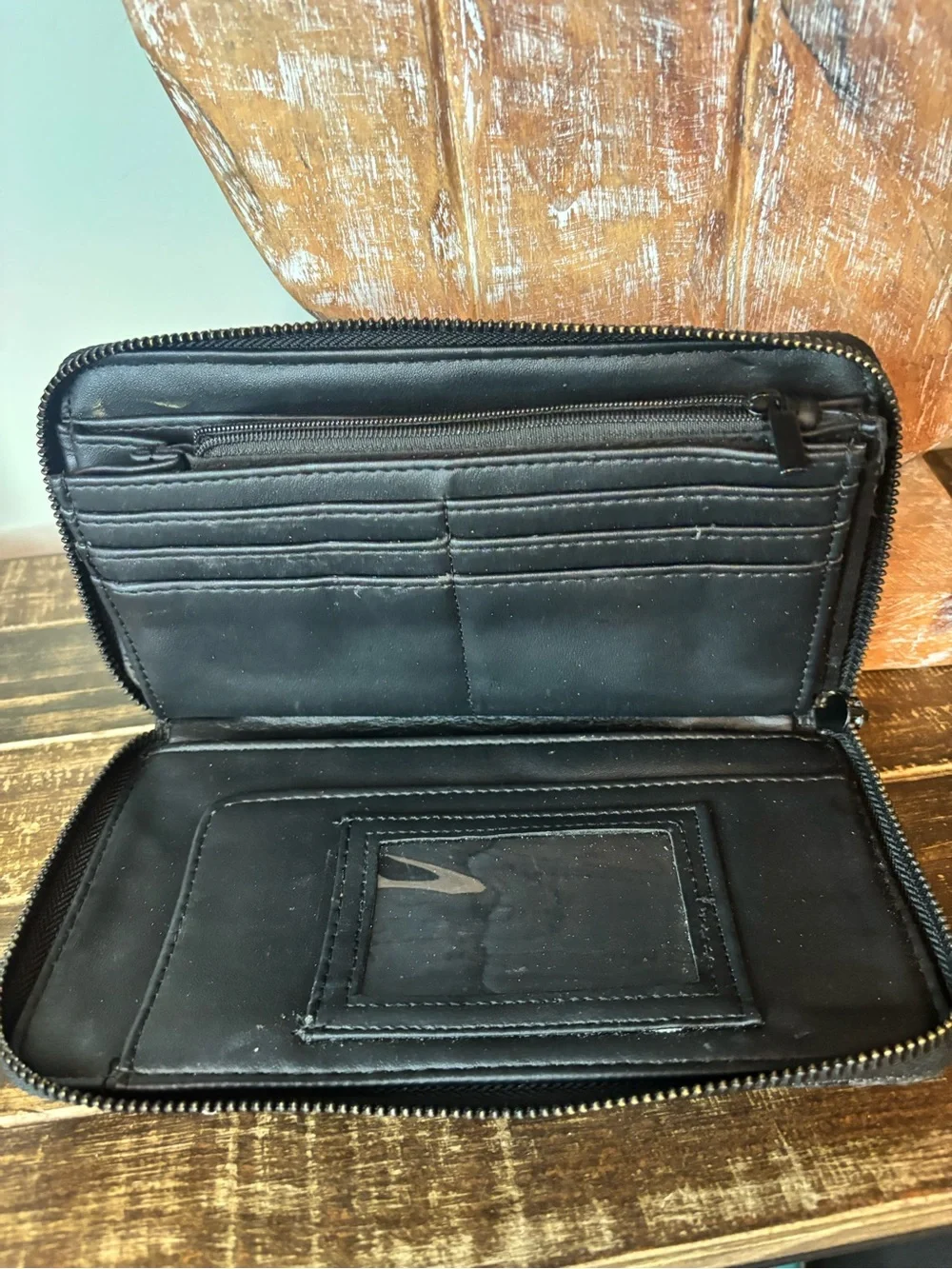 Betsey Johnson Black Zip-Around Wallet
